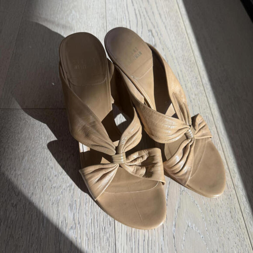 Stuart Weitzman Tan Leather Heeled Sandals